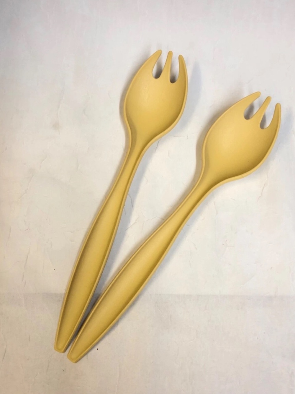 Tupperware 12" Salad Forks Set (2) Harvest Gold